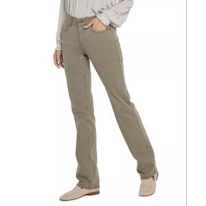 Not Your Daughters Jeans NYDJ Marilyn Straight Olive Military Green Pants 12 USA